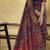 Blue hand woven  munga cotton blend saree with blouse