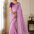 Onion Pink Color Embroidery lace border Tissue Net Saree