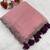 Pink Color Embroidery lace border Tissue Net Saree