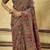 Grey hand woven  munga cotton blend saree with blouse