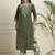 Bandhani Printed Regular Mirror Work  Cotton Kurta with Trouser