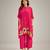 Rani pink embroidered crepe kaftan set