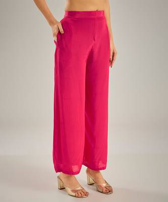 Rani pink embroidered crepe kaftan set 3