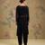 Black embroidered georgette co ord set
