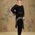 Black embroidered georgette co ord set