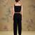 Black embroidered georgette co ord set