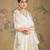 Ivory embroidered chinon cotton anarkali set