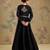 Black embroidered silk anarkali set