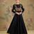 Black embroidered silk anarkali set