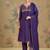 Purple embroidered mul chanderi anarkali set