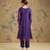 Purple embroidered mul chanderi anarkali set