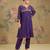 Purple embroidered mul chanderi anarkali set