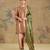 Metallic peach embroidered tissue kurta set
