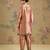 Metallic peach embroidered tissue kurta set