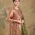 Metallic peach embroidered tissue kurta set