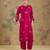 Magenta pink embroidered silk kurta set