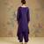 Purple embroidered silk kurta set