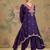 Purple embroidered silk kurta set