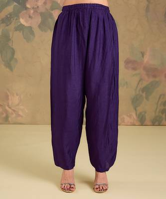 Purple embroidered silk kurta set 4
