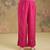Magenta pink embroidered mul chanderi anarkali set