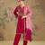 Magenta pink embroidered silk kurta set