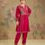 Magenta pink embroidered silk kurta set