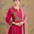 Magenta pink embroidered silk kurta set