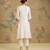 Ivory embroidered mul chanderi anarkali set