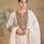 Ivory embroidered mul chanderi anarkali set