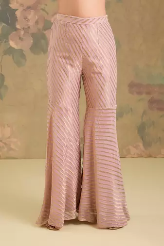 Blush pink embroidered silk georgette sharara set