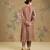 Light brown embroidered mul chanderi anarkali set
