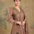 Light brown embroidered mul chanderi anarkali set
