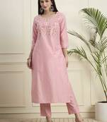 Women Ethnic Motifs Embroidered Regular Thread Work Kurta with Trouser