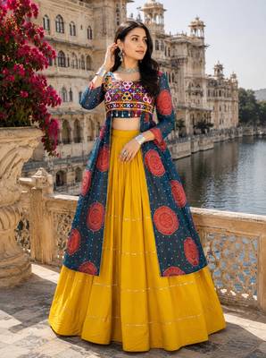Blue - Navratri Designer Ready To Wear Lehenga & Kurti 1