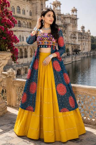 Blue - Navratri Designer Ready To Wear Lehenga & Kurti