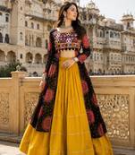 Black - Navratri Designer Ready To Wear Lehenga & Kurti - full stitched free size