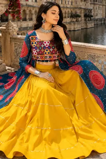 Blue - Navratri Designer Ready To Wear Lehenga & Kurti