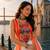 Orange Color Leheriya Prints Kurtis With Traditional Lehenga Sets
