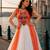 Orange Color Leheriya Prints Kurtis With Traditional Lehenga Sets