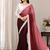 Maroon Color White Chikkan Less Border Silk Blend Saree