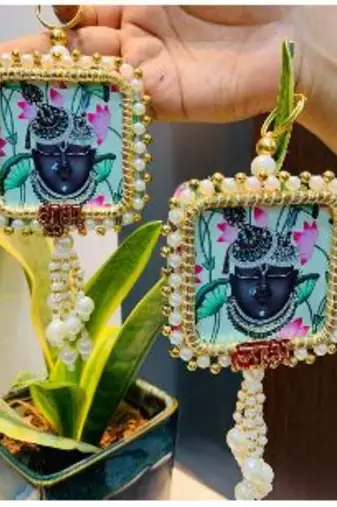  shri nath ji hanging for car home temple decor handmade beaded wall hanging lord shri nath ji decorative latkan 