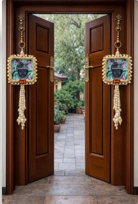  shri nath ji hanging for car home temple decor handmade beaded wall hanging lord shri nath ji decorative latkan  2