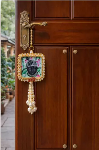  shri nath ji hanging for car home temple decor handmade beaded wall hanging lord shri nath ji decorative latkan 