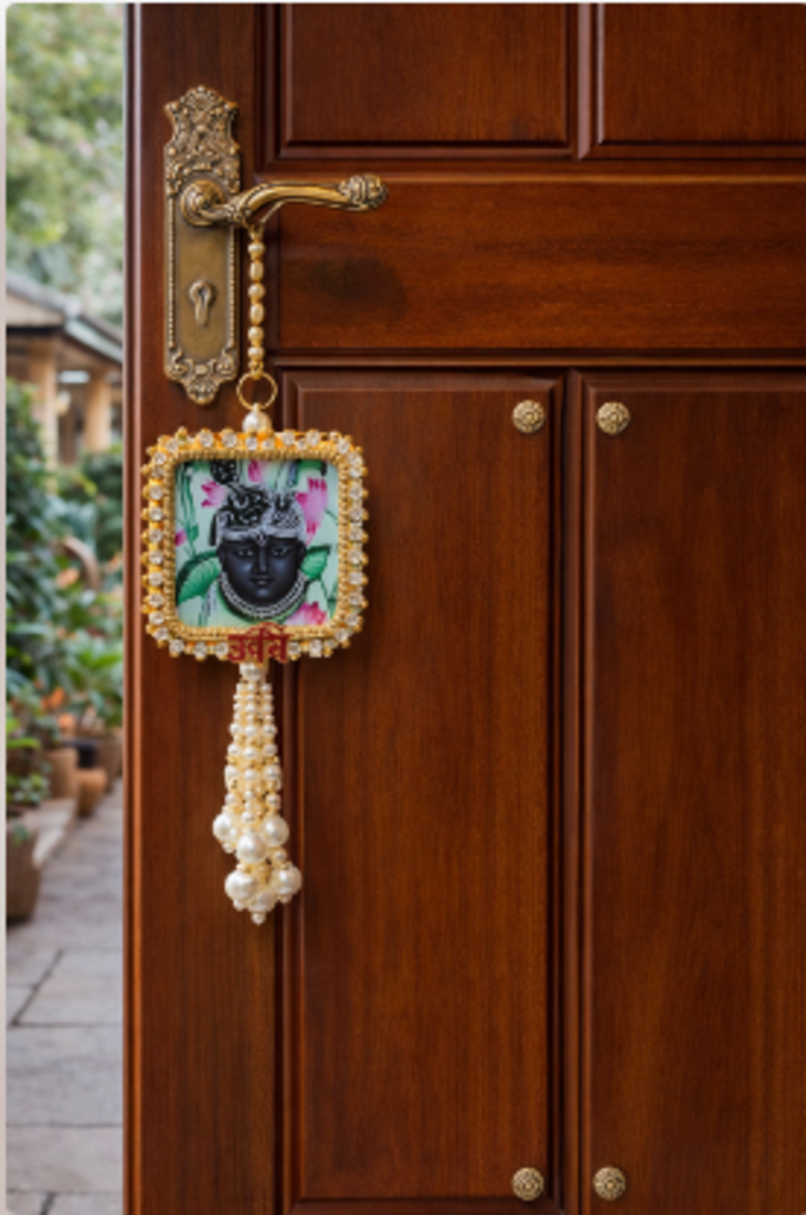  shri nath ji hanging for car home temple decor handmade beaded wall hanging lord shri nath ji decorative latkan 