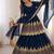 Royal Blue Embroidered Faux Georgette Lehenga Set