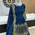 Royal Blue Embroidered Faux Georgette Lehenga Set