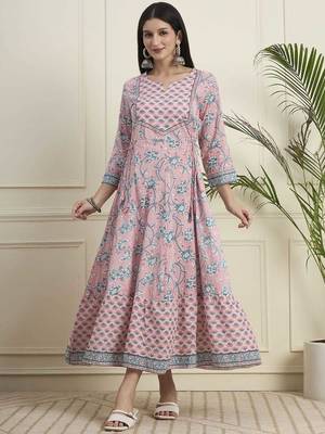 Women ethnic anarkali cotton kurta  1