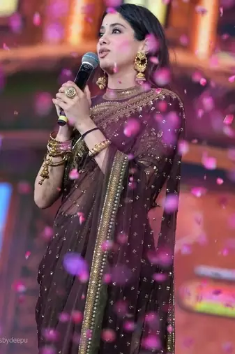 Bollywood designer soft nc twill saree with sequins embroidery