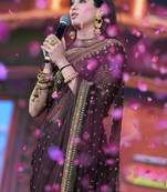 Bollywood designer soft nc twill saree with sequins embroidery