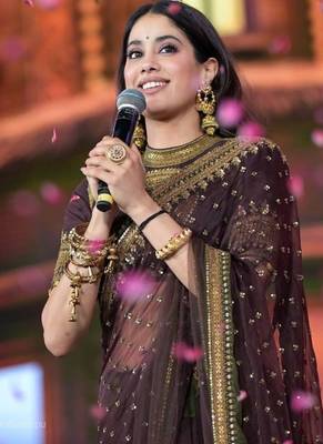 Bollywood designer soft nc twill saree with sequins embroidery 2